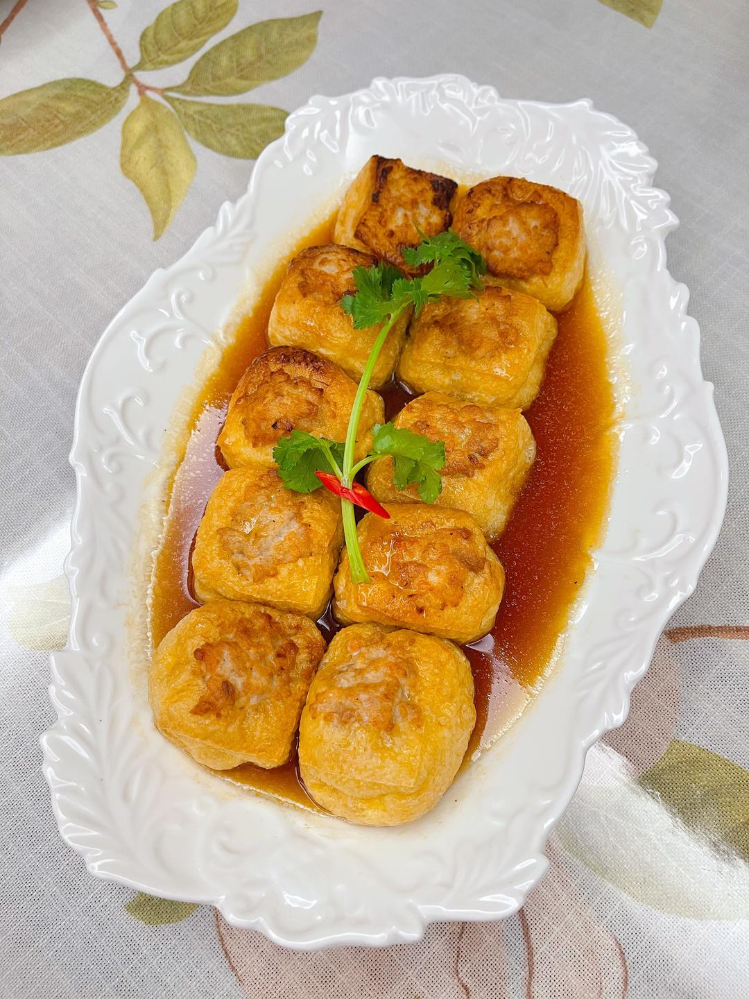 豆泡塞肉的做法