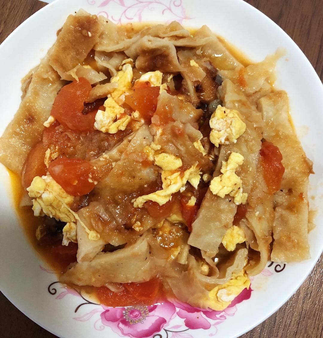 浅白087做的西红柿鸡蛋烩饼