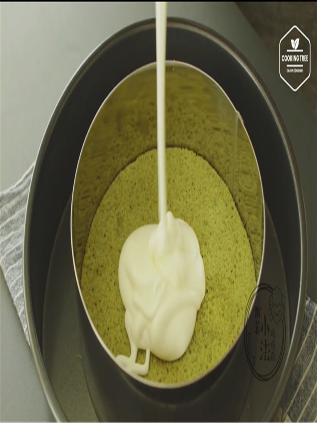 【leTao北海道双层芝士蛋糕,抹茶口味|cooking tree的做法视频_做法步骤】-制作