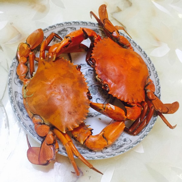磨盘山土特产代购做的清蒸螃蟹