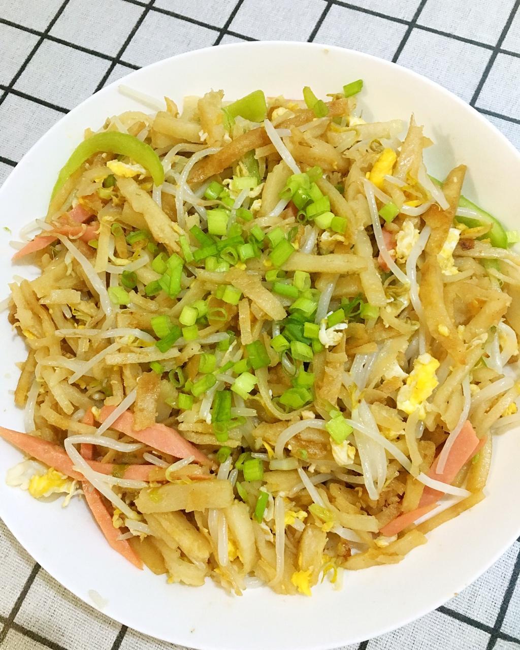 碎花小桌布做的鸡蛋炒饼