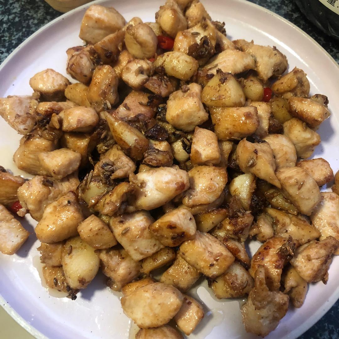 【减脂蒜香孜然鸡胸肉的做法步骤图】尹俪俪_下厨房