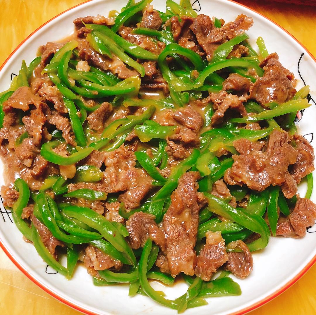 陈豆比新豆香做的青椒牛肉