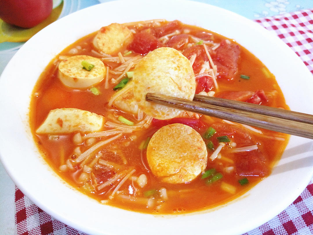 番茄金针菇烩玉子豆腐