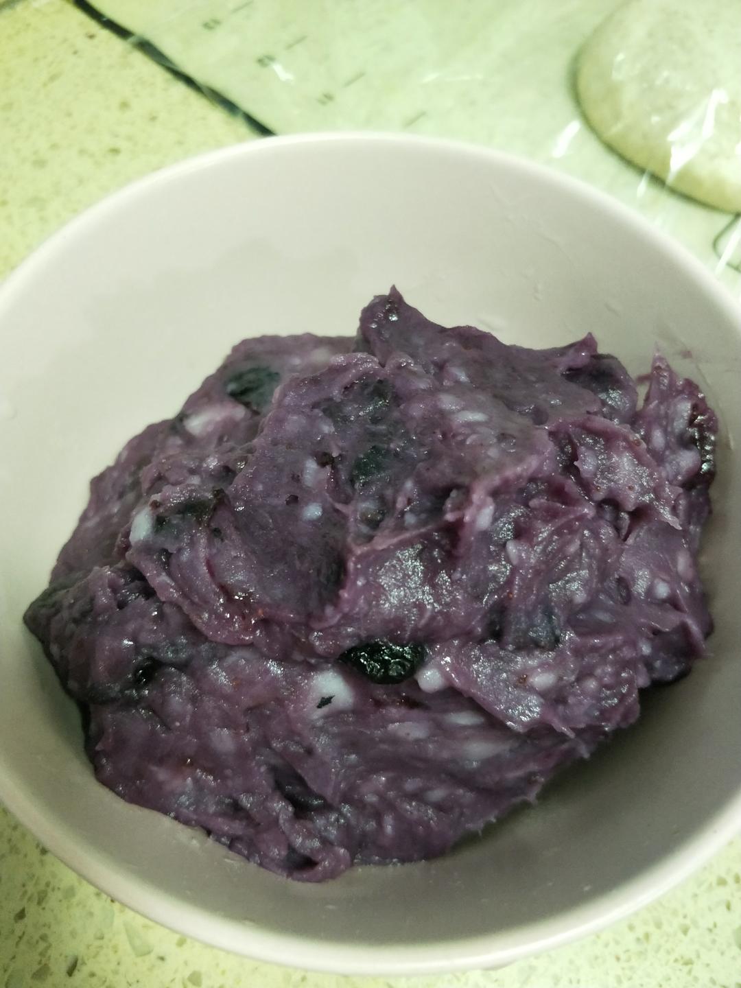 【蓝莓山药全麦面包（一次发酵）的做法步骤图】亦荷yihe-制作