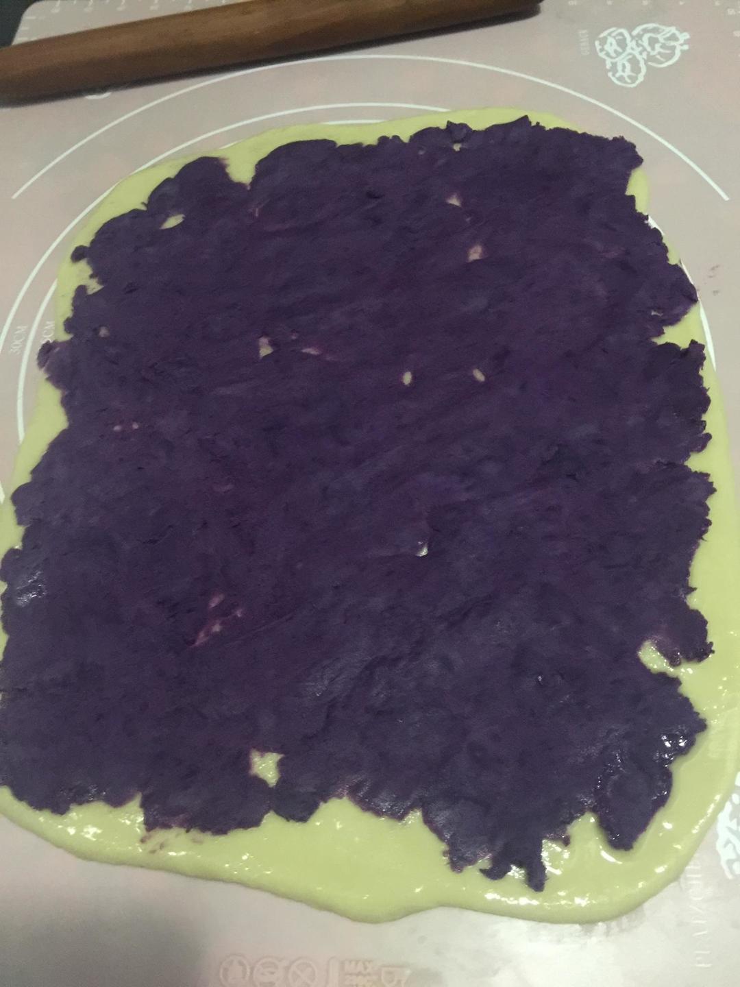 【入门级不用揉出膜的手撕紫薯面包无黄油版的做法步骤图】矮油喂夕妈呀-制作