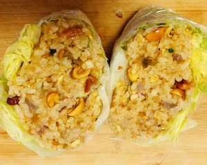 快餐替代品,剩米饭的最好吃法:大饭包。减肥的、夏天不喜欢做饭又想营养丰富的赶紧做起来东北大包饭,菜包饭的做法 步骤1