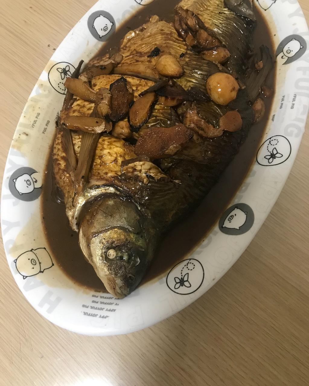韩小宝1205做的家常烧黑头鱼