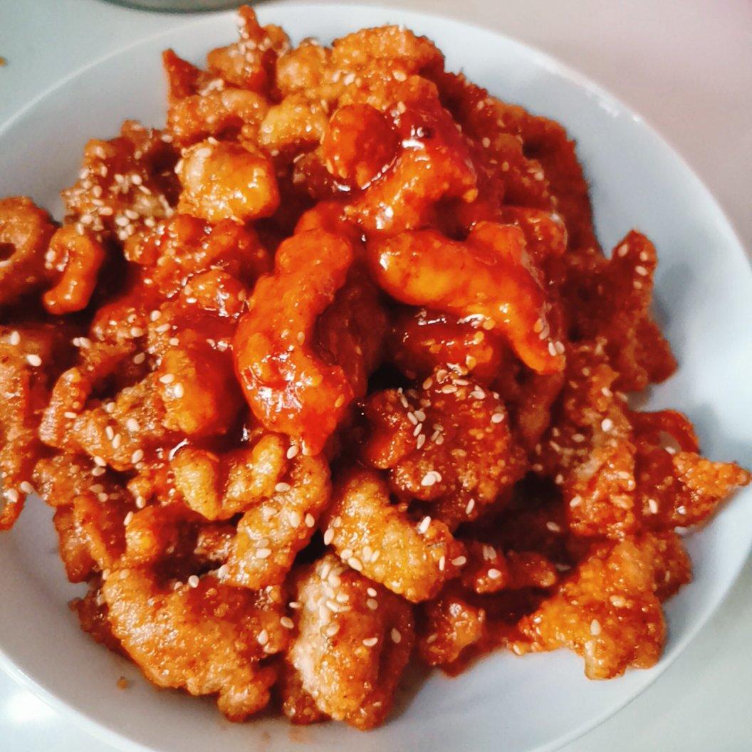 mi柚子做的简单做法:糖醋里脊肉