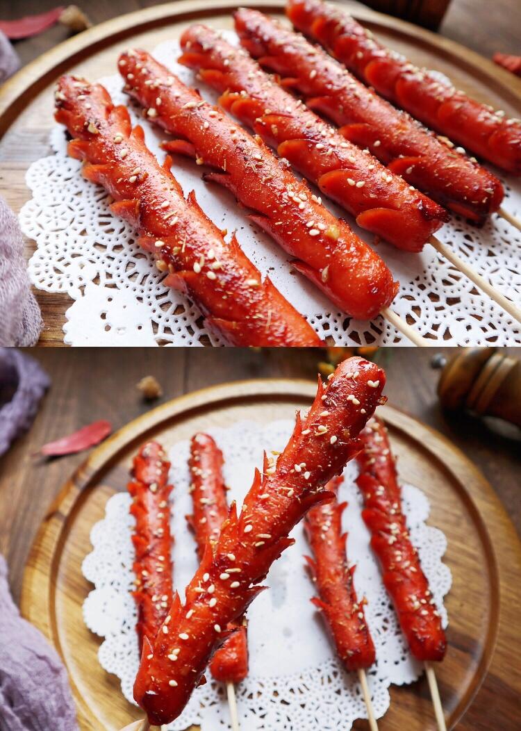 少油版烤箱烤火腿肠