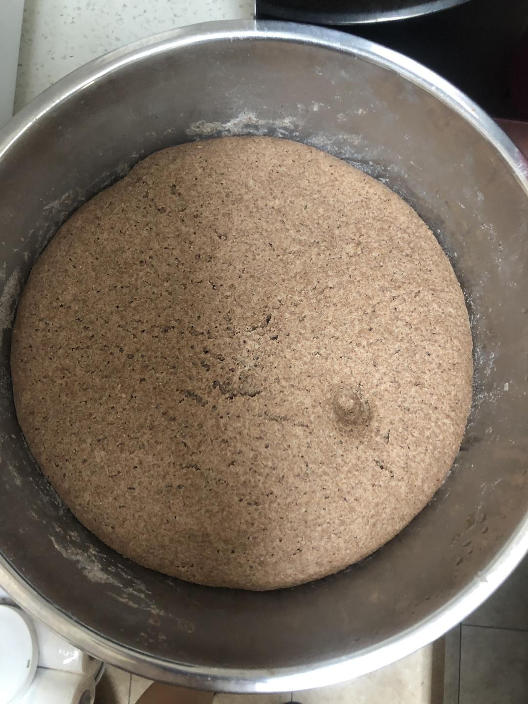 健身餐黑全麦粉欧包馒头的做法 步骤3