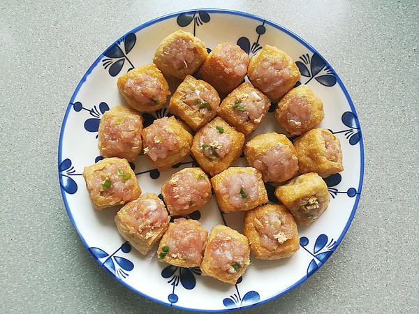 简单易学软嫩多汁的家常豆腐泡酿肉