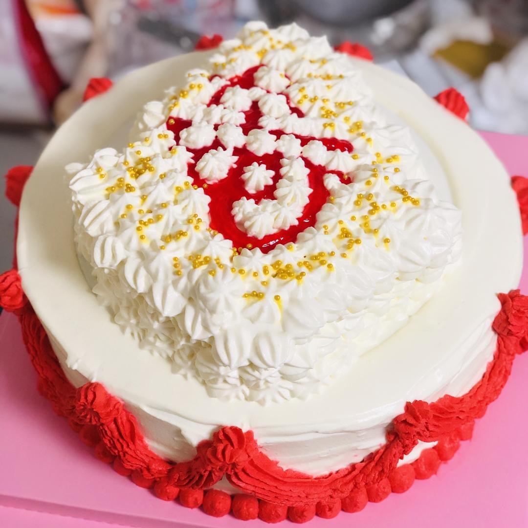 iris_wang做的寿字祝寿蛋糕(含寿桃做法)