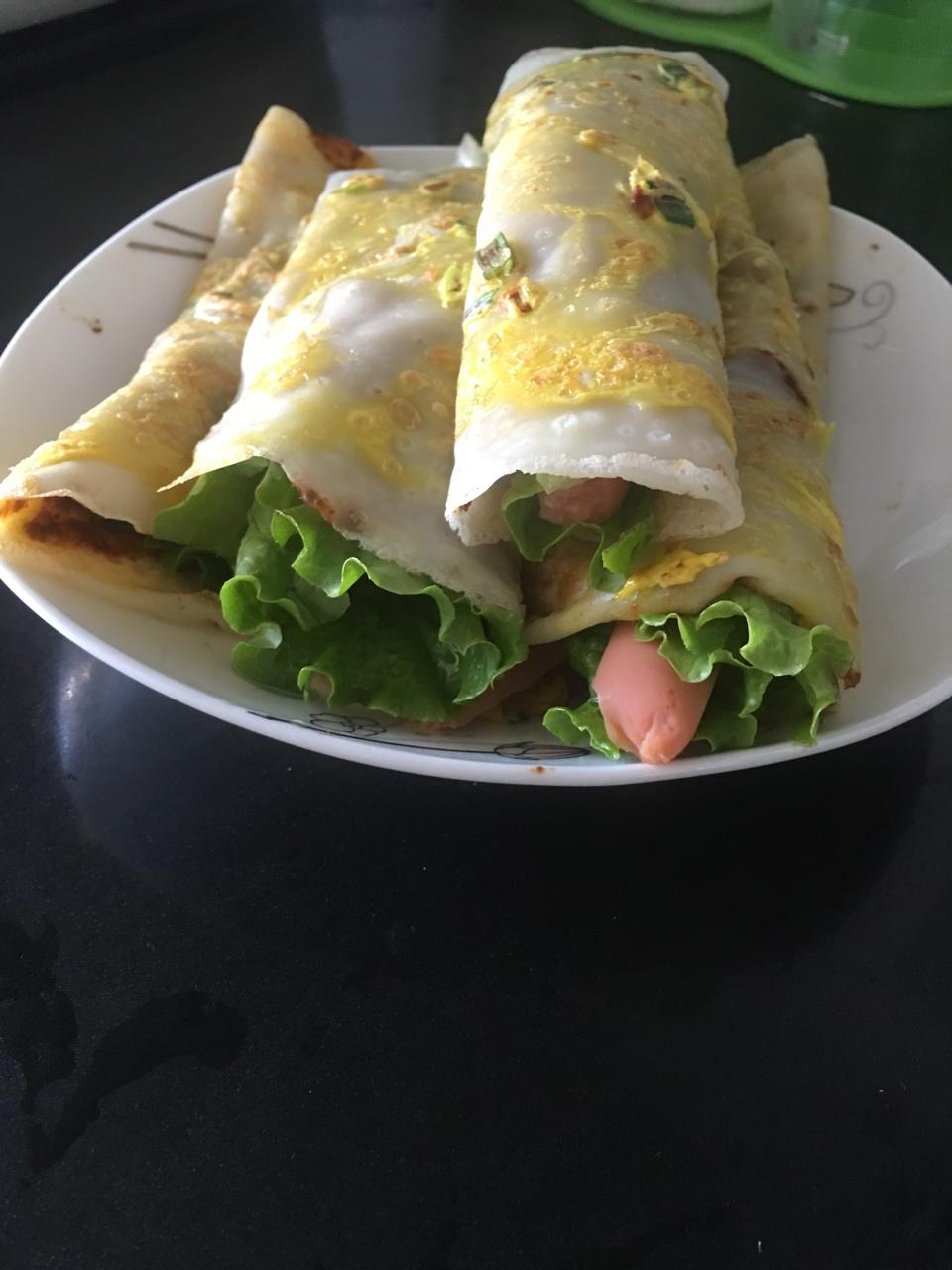 温州菇凉做的家庭版煎饼果子---快手健康早餐