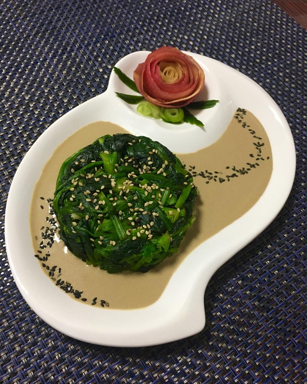 tiny星辰做的麻酱菠菜