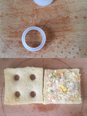 可爱蔷薇花火腿片三明治的做法 步骤5