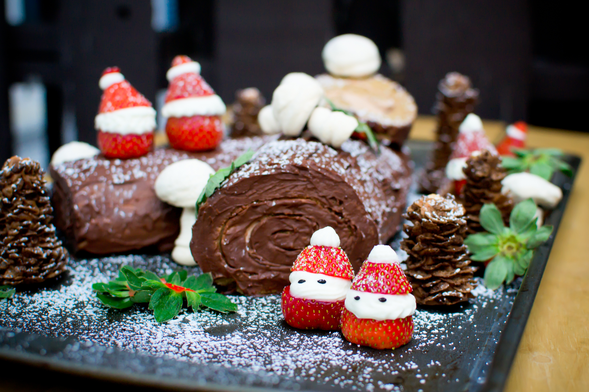 candicedemo做的圣诞树干蛋糕(christmas log)