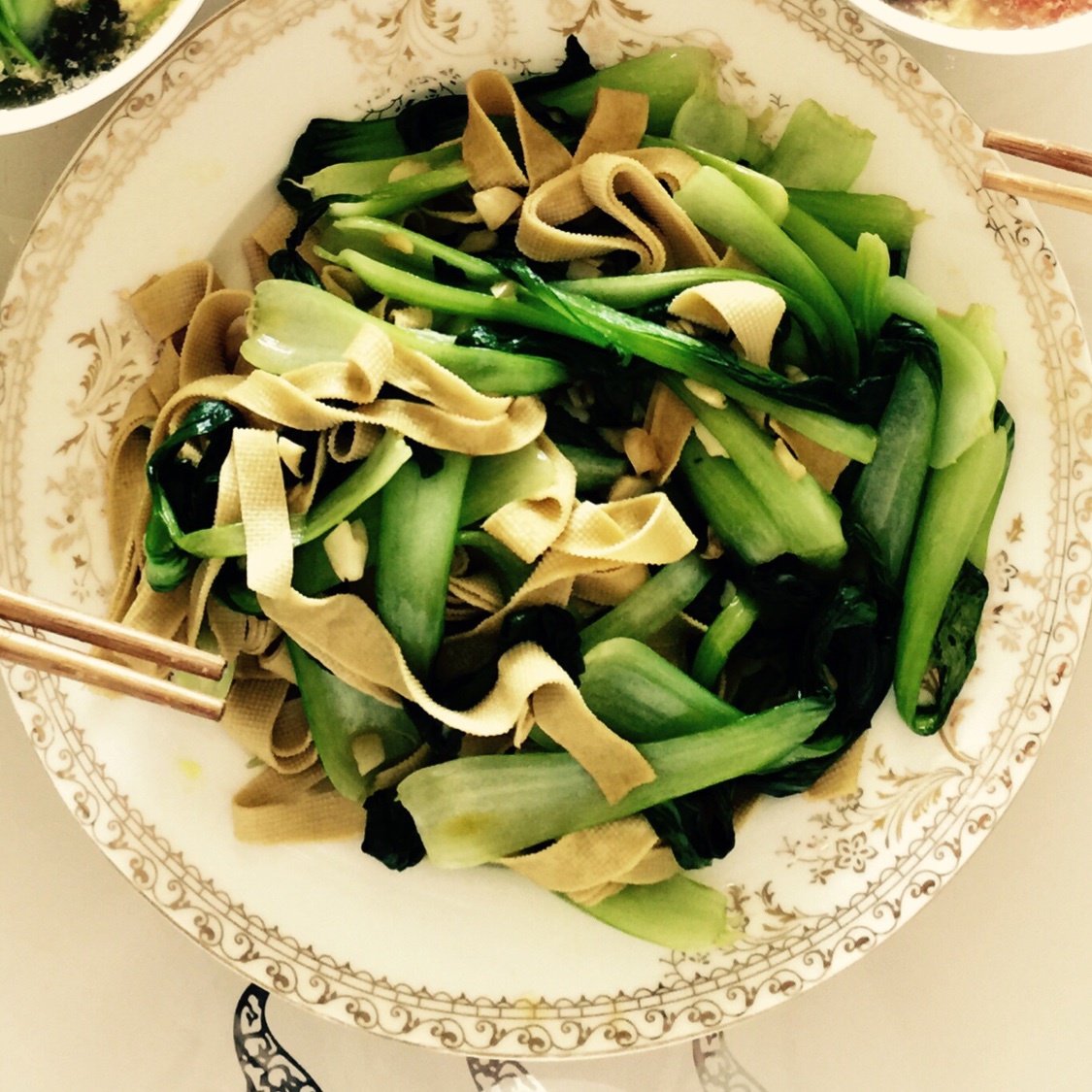 青菜炒豆皮