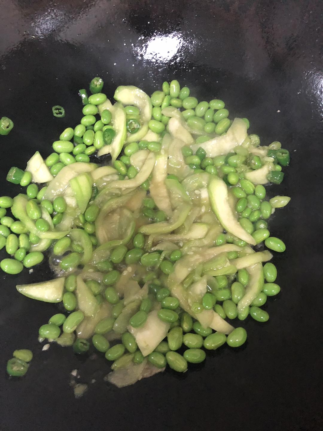 丝瓜炒青豆
