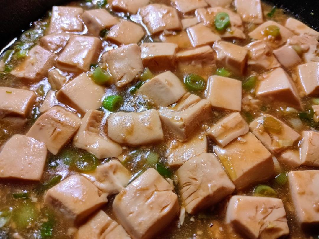 来自黑森林的魔鬼做的不放肉也超下饭的葱焖豆腐