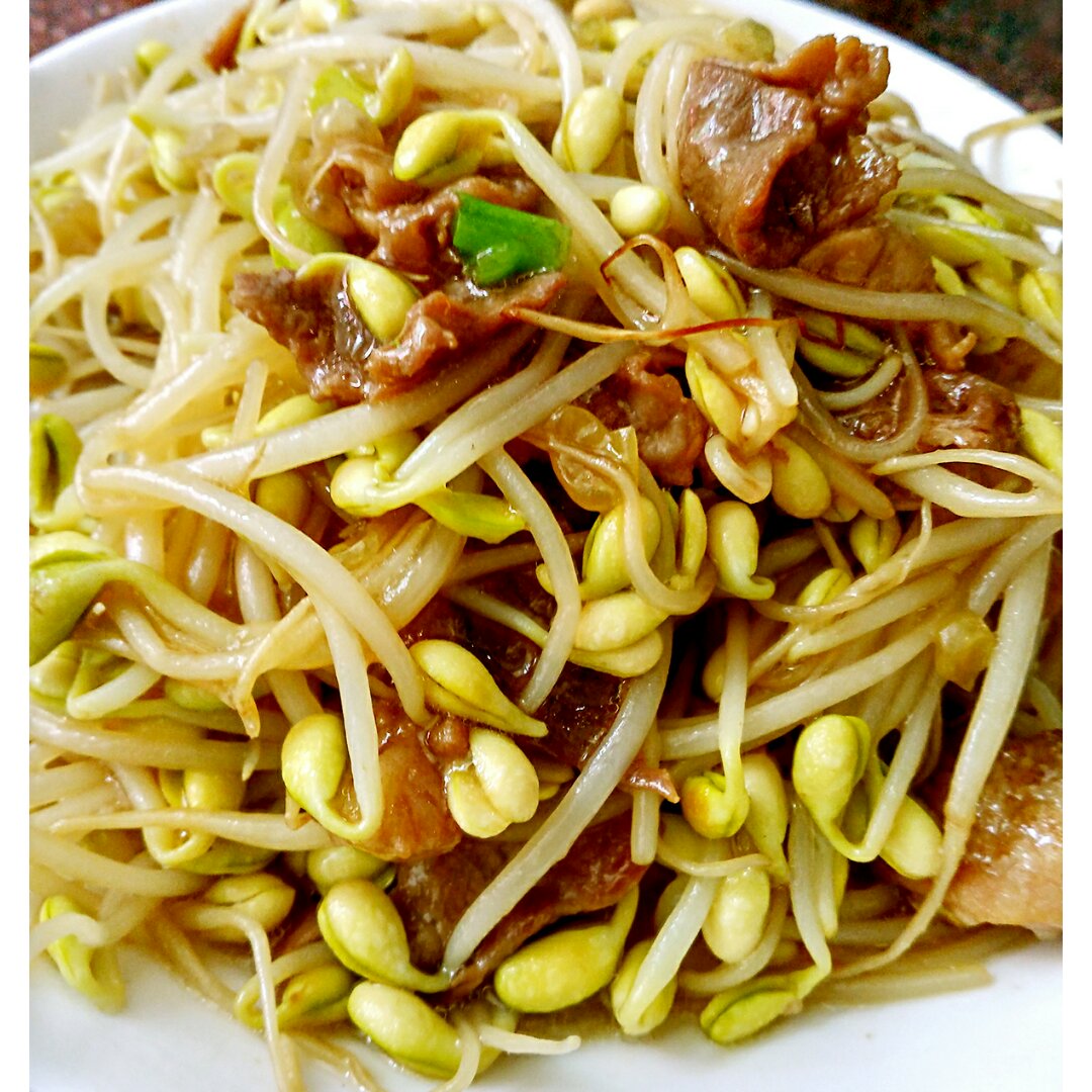 hsn-黄四娘做的黄豆芽炒肉