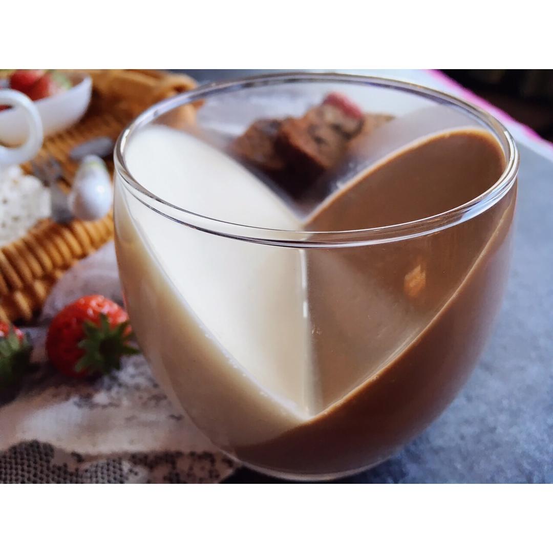 金色霞光私房食光做的巧克力牛奶心形布丁