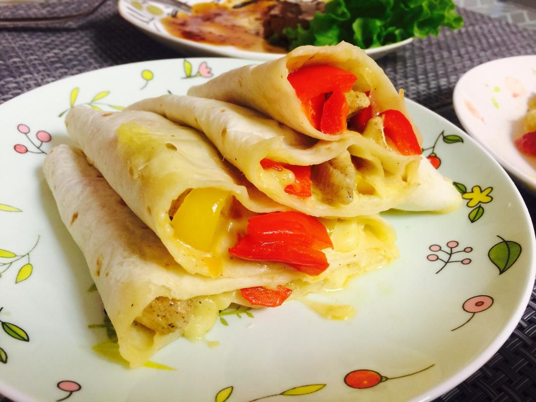 joy_乐乐做的墨西哥芝士薄饼(鸡肉)quesadilla