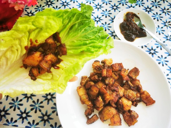 简易版生菜包肉的做法