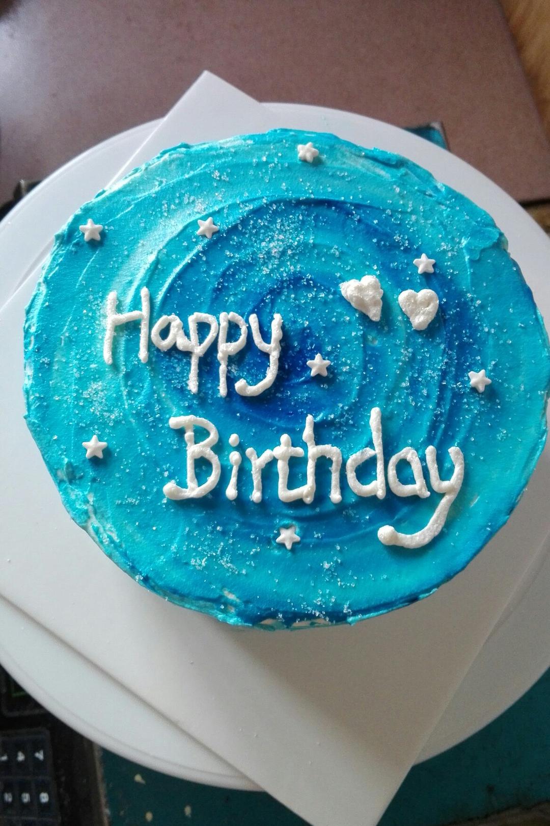 陌默墨墨做的星空奶油蛋糕生日蛋糕