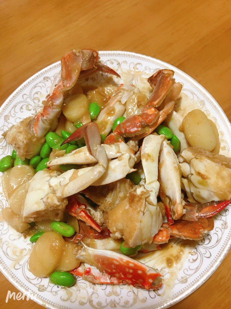请风停下来做的梭子蟹炒年糕