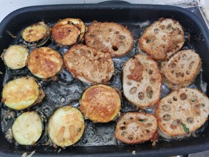 鸭油煎藕盒茄盒(多功能锅)的做法 步骤7