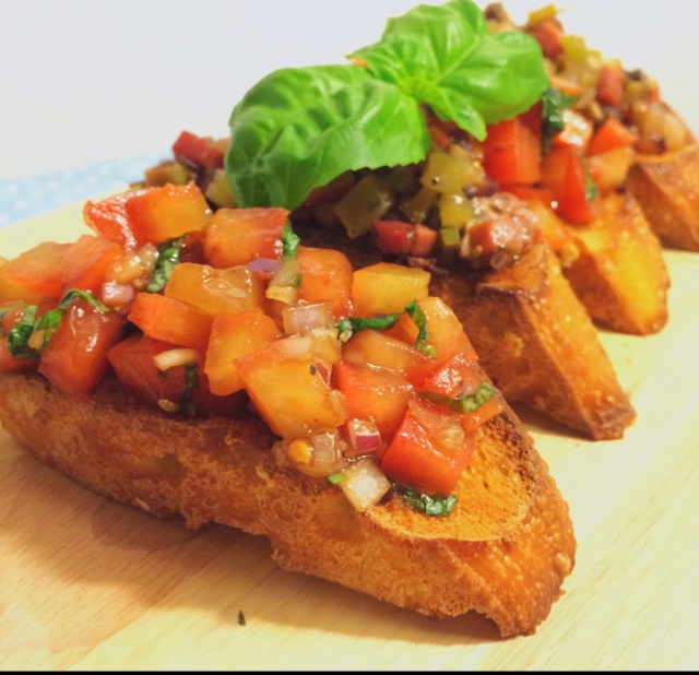 圣诞头盘:意大利bruschetta的全部作品