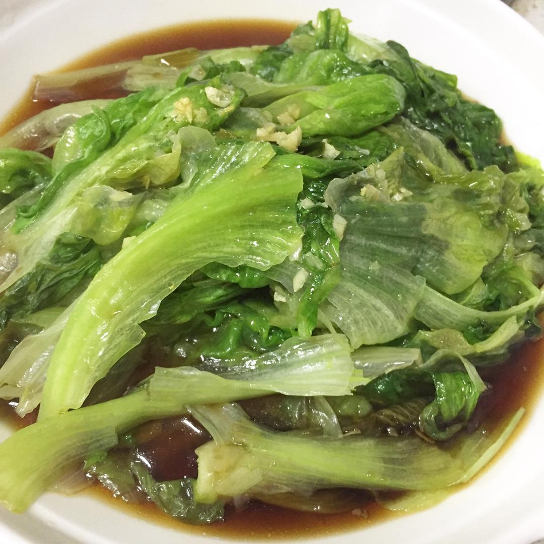 你谢见_做的蒜蓉油淋生菜
