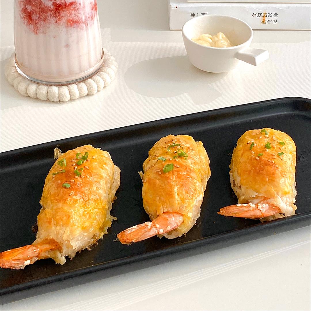 芝士酥皮大虾|好吃到犯规,手抓饼就能做!