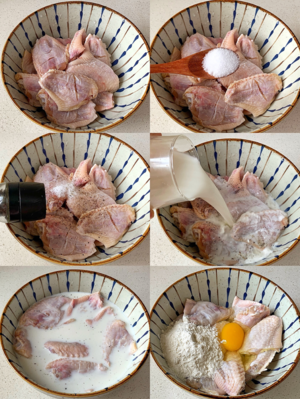 免烤箱❗️非油炸,一口就爆汁的蜂蜜黄油炸鸡的做法 步骤2