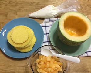 ins风哈密瓜蛋糕~走啊一起去野餐啊的做法 步骤4