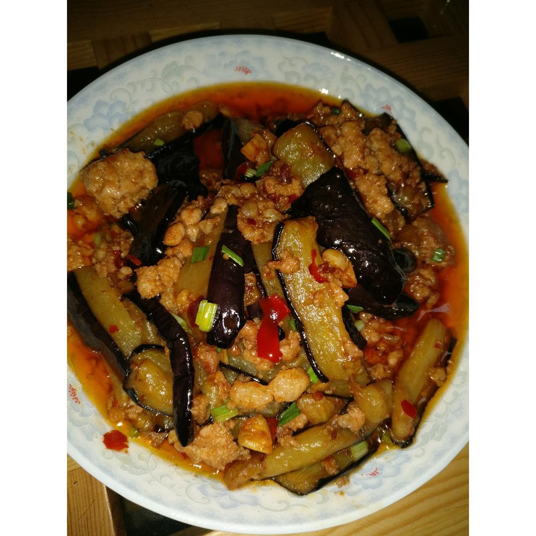 冷a做的红烧肉沫茄子