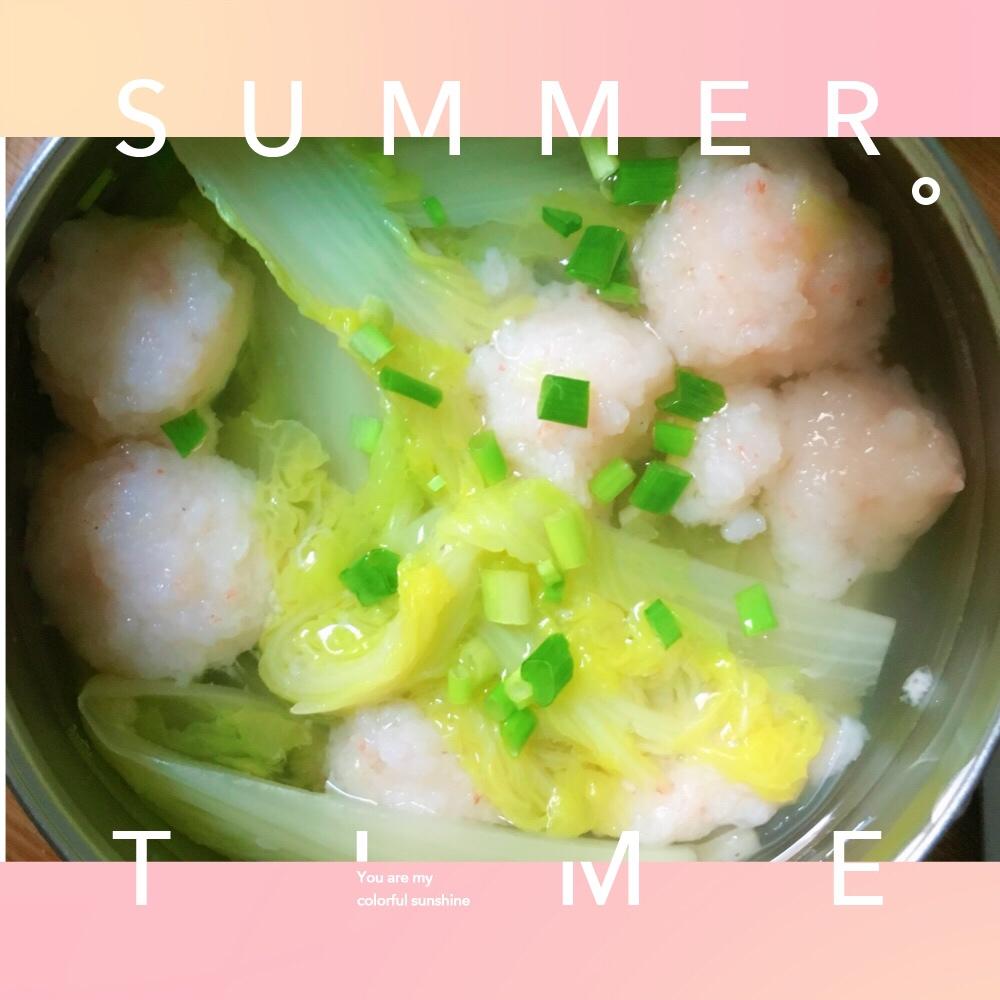 兔子灰做的虾滑娃娃菜
