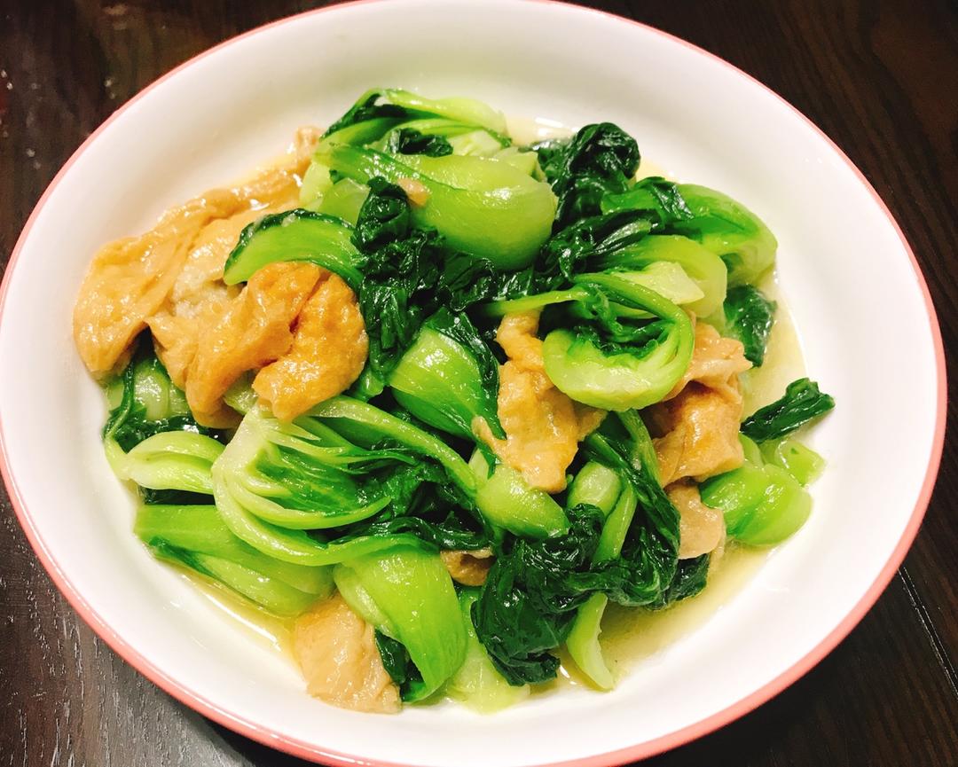 高妮娜做的青菜炒面筋
