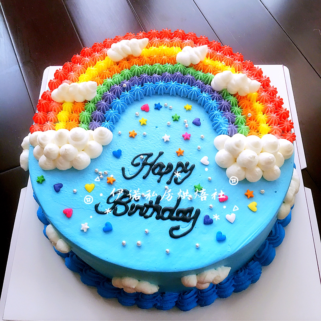 maggie奇做的详细的裱花教程--彩虹蛋糕