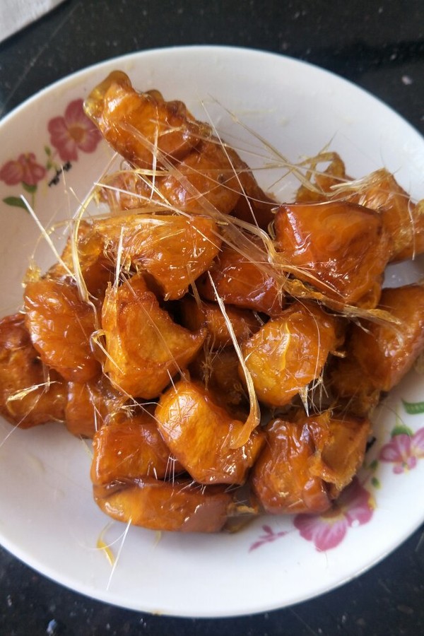 家常菜 拔丝地瓜 爱追忆-1做的拔丝地瓜 赞 黄壤地瓜,绵白糖,花生油