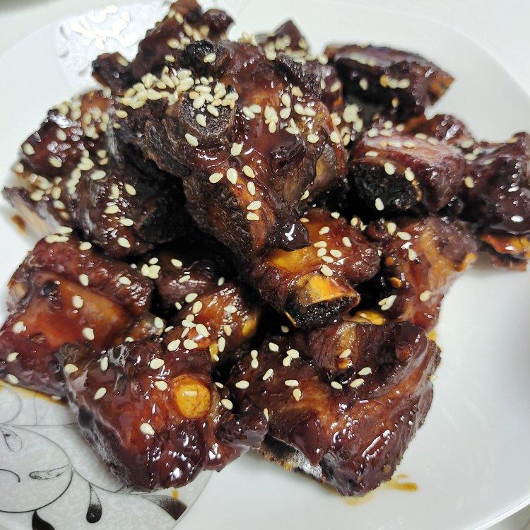 大朵菜花做的糖醋排骨/糖醋小排(不放油)(12345口诀做出正宗上海本帮)