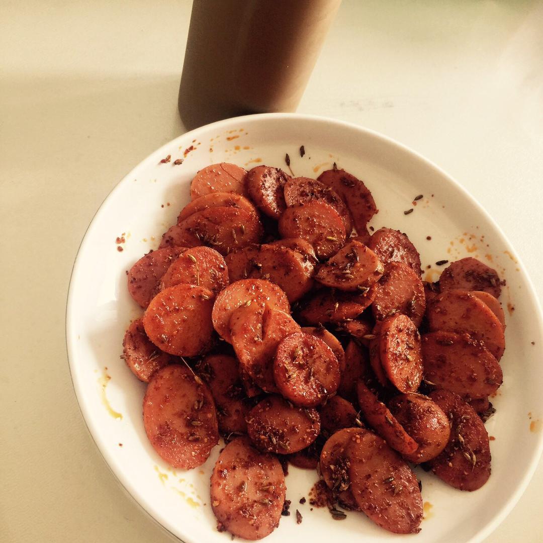 孜然火腿肠 下厨房