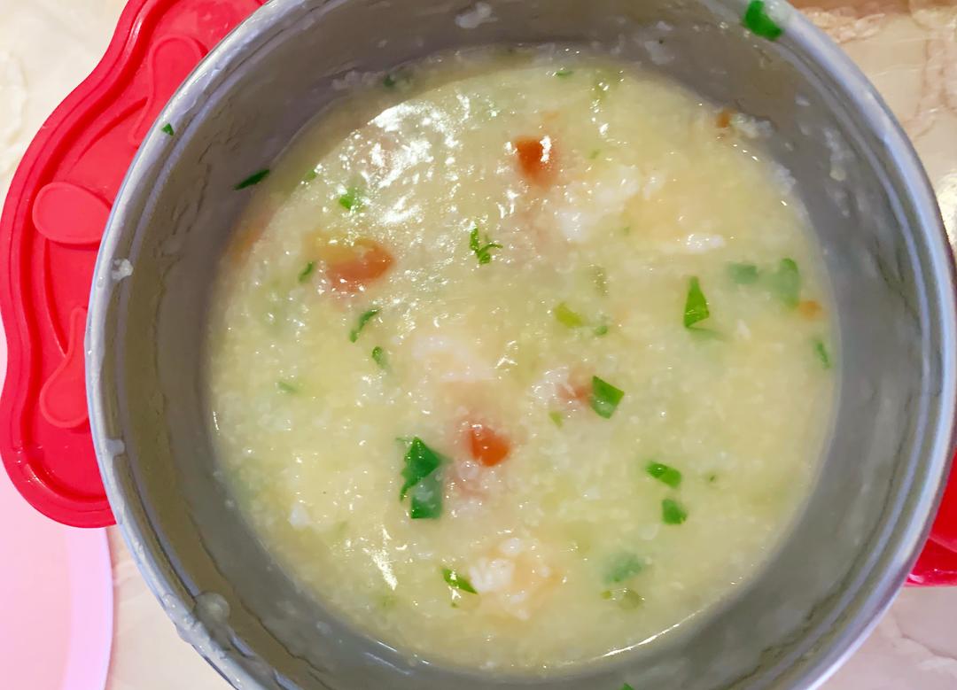 宝宝鲜虾杂蔬双米粥