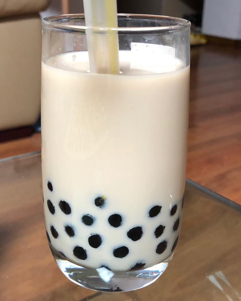 柠檬雪莲做的珍珠奶茶