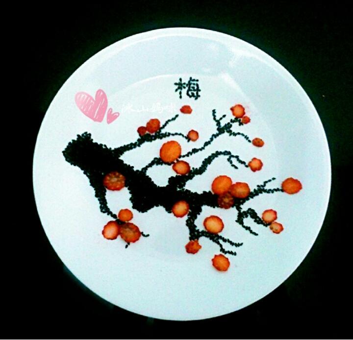 冰山妈咪做的超简单的梅花水果摆盘