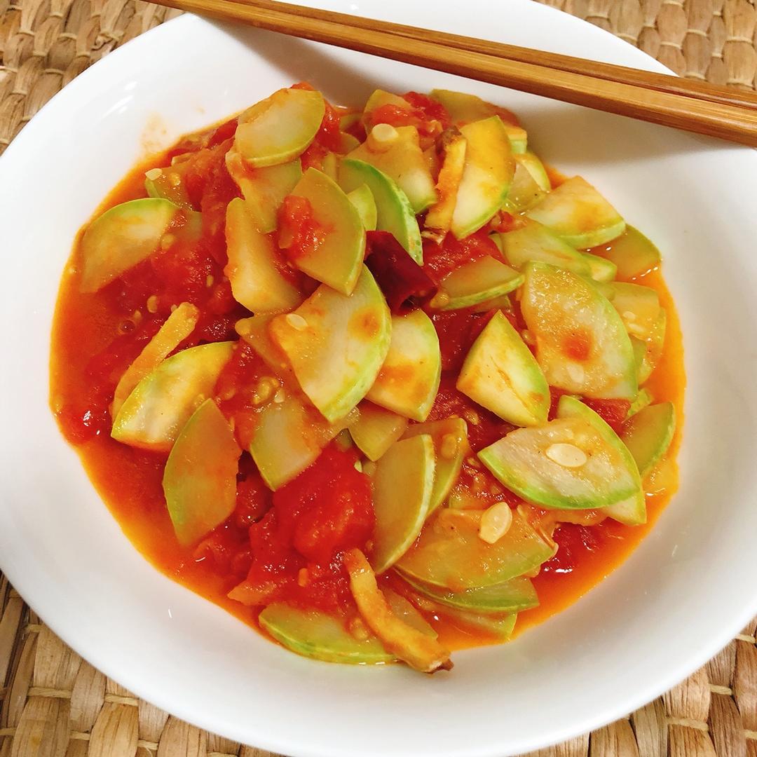 miffy素食做的西葫芦炒番茄