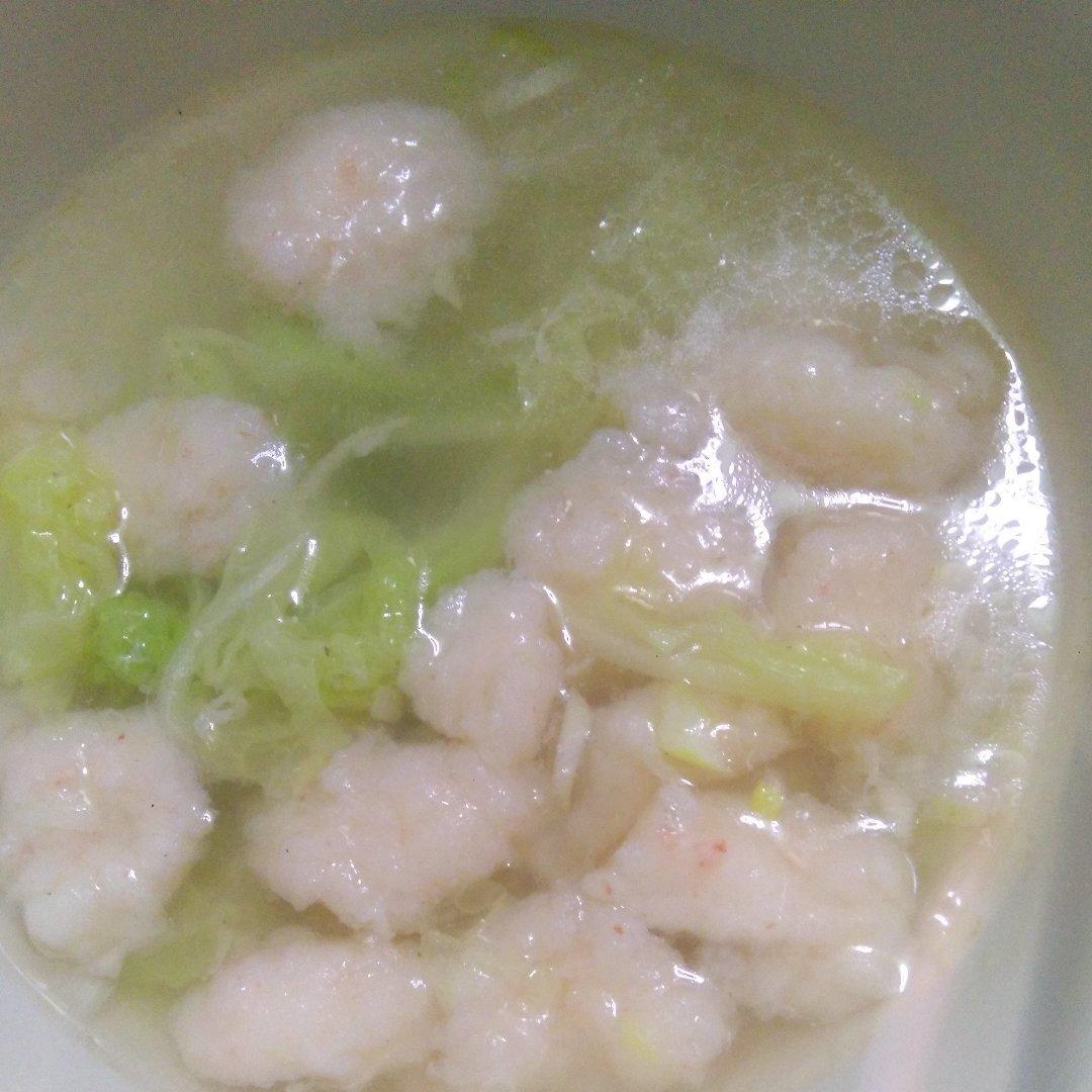 与风为邻做的虾滑娃娃菜