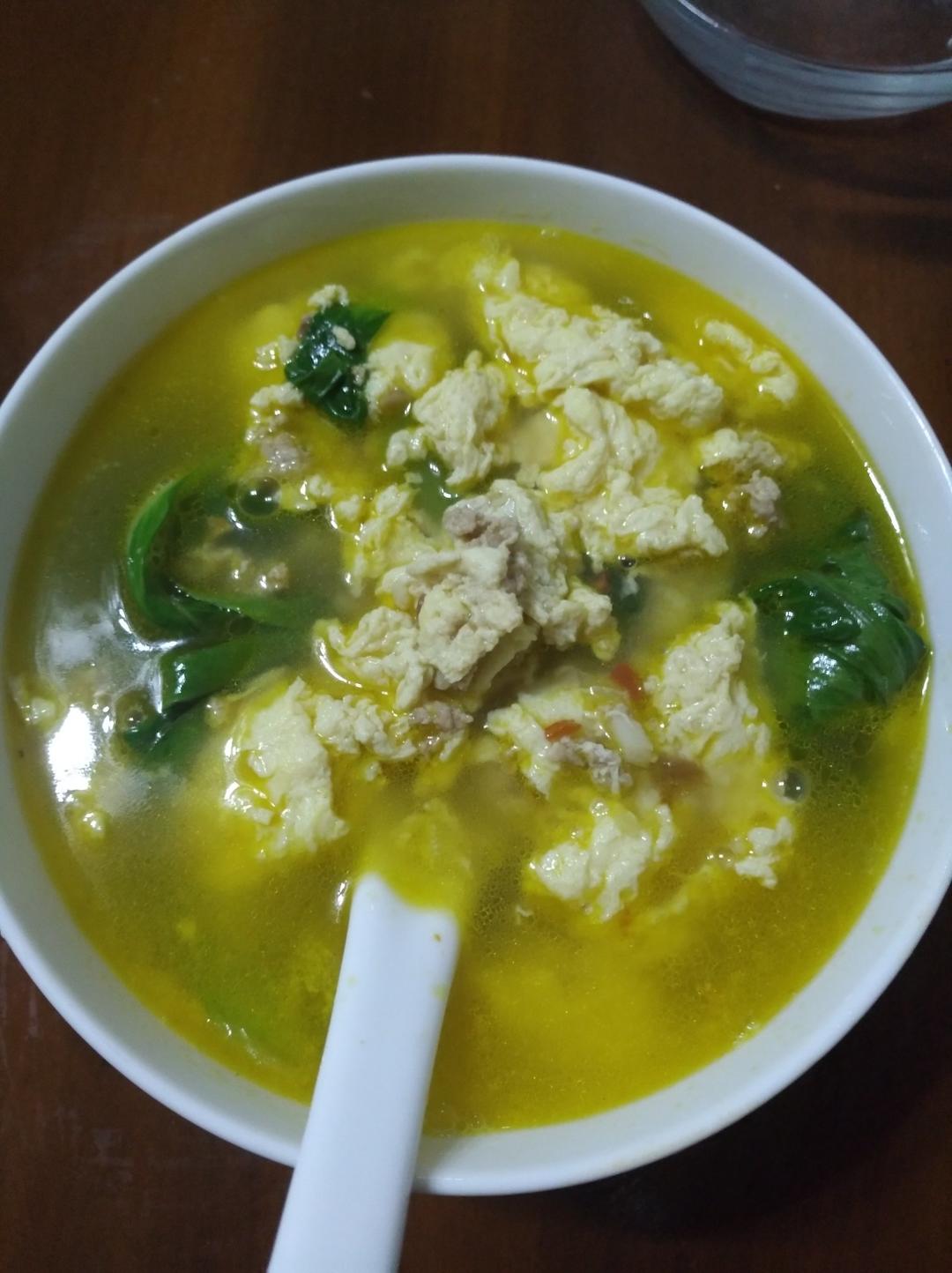 秒变大厨姐做的肉末鸡蛋汤