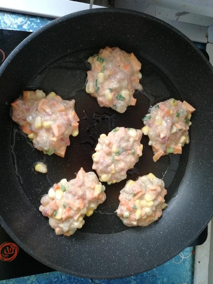 玉米番薯瘦肉虾饼